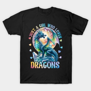 Just A Girl Who Loves Dragons Cute Drago Gift For Women Men T-Shirt